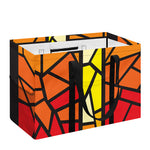 Orange And Red Stained Glass Cross Print Utility Tote Bag