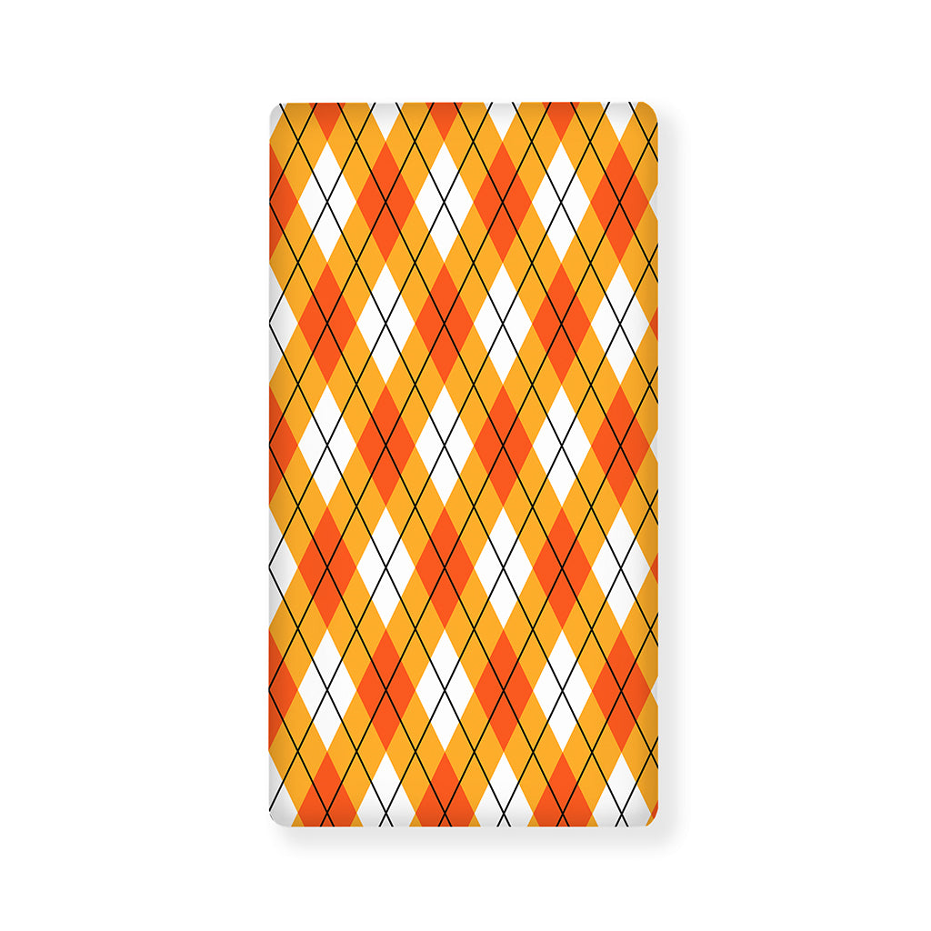 Orange And White Argyle Pattern Print Baby Crib Sheet