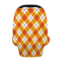 Orange And White Argyle Pattern Print Baby Seat Cover