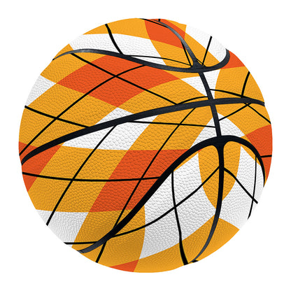 Orange And White Argyle Pattern Print Basketball
