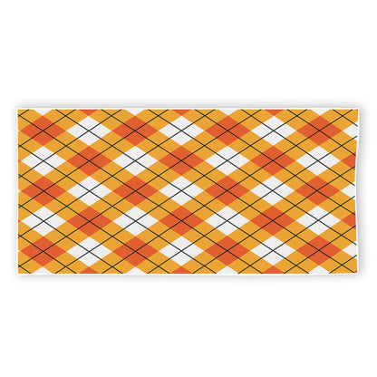 Orange And White Argyle Pattern Print Beach Towel
