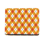 Orange And White Argyle Pattern Print Bifold Wallet