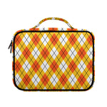 Orange And White Argyle Pattern Print Briefcase Bible Bag