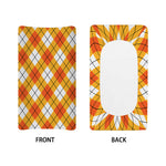 Orange And White Argyle Pattern Print Changing Pad Cover