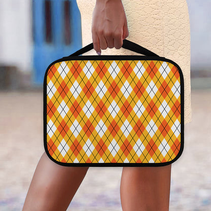 Orange And White Argyle Pattern Print Classic Bible Case