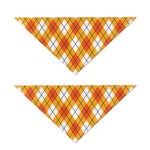 Orange And White Argyle Pattern Print Dog Bandana