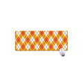Orange And White Argyle Pattern Print Extended Mouse Pad