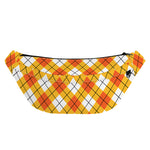 Orange And White Argyle Pattern Print Fanny Pack