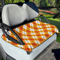 Orange And White Argyle Pattern Print Golf Cart Seat Cover