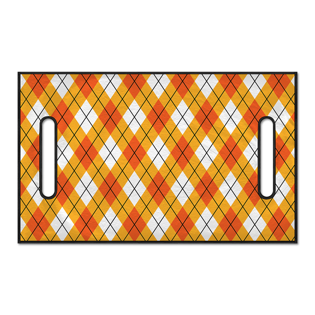 Orange And White Argyle Pattern Print Golf Cart Seat Cover