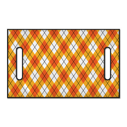 Orange And White Argyle Pattern Print Golf Cart Seat Cover