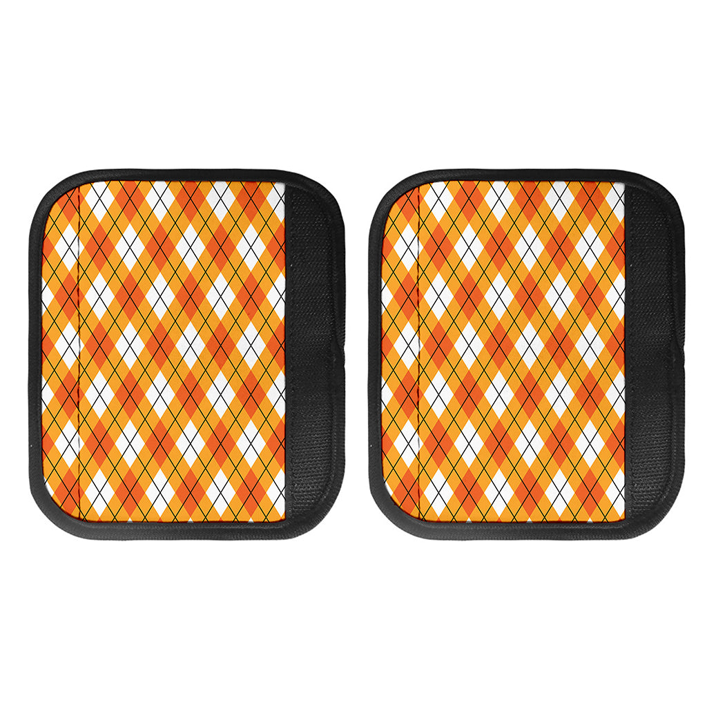Orange And White Argyle Pattern Print Handle Covers