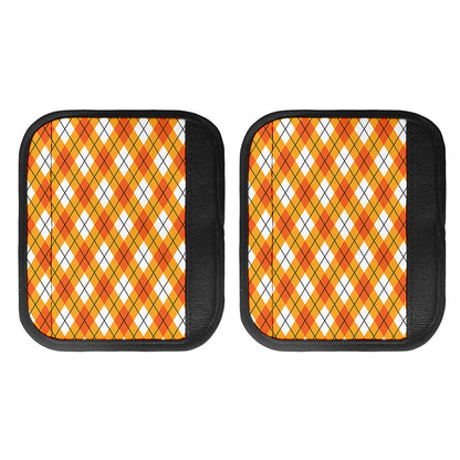 Orange And White Argyle Pattern Print Handle Covers