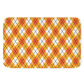 Orange And White Argyle Pattern Print Indoor Door Mat
