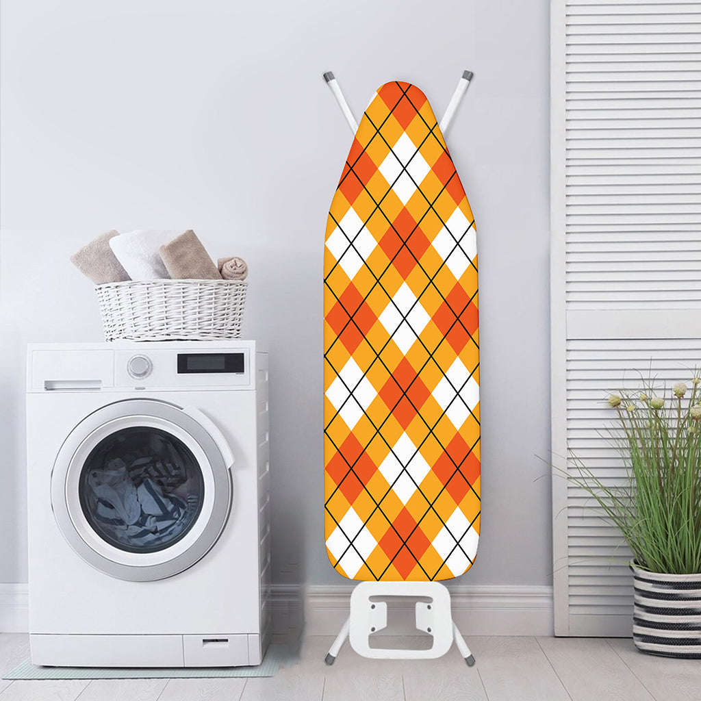 Orange And White Argyle Pattern Print Ironing Board Cover