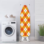 Orange And White Argyle Pattern Print Ironing Board Cover