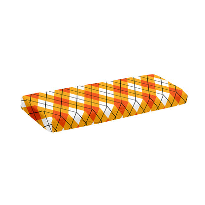 Orange And White Argyle Pattern Print Piano Keyboard Cover