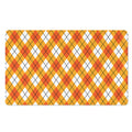 Orange And White Argyle Pattern Print Polyester Doormat
