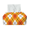 Orange And White Argyle Pattern Print Rectangle Tissue Box Cover