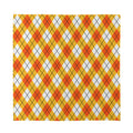 Orange And White Argyle Pattern Print Silk Bandana