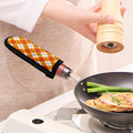 Orange And White Argyle Pattern Print Skillet Handle Cover