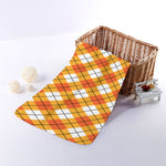 Orange And White Argyle Pattern Print Towel