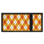 Orange And White Argyle Pattern Print Trifold Wallet