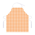 Orange And White Check Pattern Print Adjustable Apron