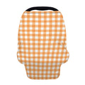 Orange And White Check Pattern Print Baby Seat Cover