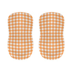 Orange And White Check Pattern Print Bar Stool Covers