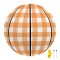 Orange And White Check Pattern Print Basketball