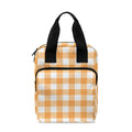 Orange And White Check Pattern Print Bible Tote Bag