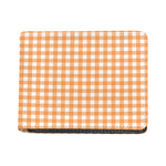 Orange And White Check Pattern Print Bifold Wallet