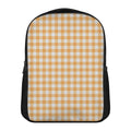 Orange And White Check Pattern Print Casual Backpack