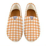 Orange And White Check Pattern Print Casual Shoes