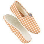 Orange And White Check Pattern Print Casual Shoes