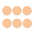 Orange And White Check Pattern Print Coaster Set