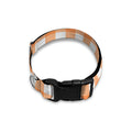 Orange And White Check Pattern Print Dog Collar