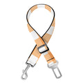 Orange And White Check Pattern Print Dog Seat Belt