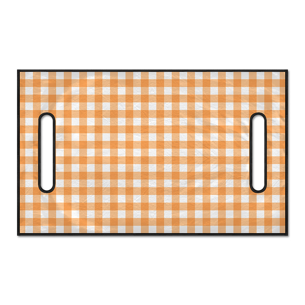 Orange And White Check Pattern Print Golf Cart Seat Cover