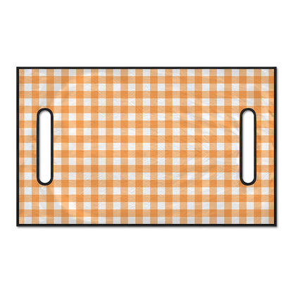 Orange And White Check Pattern Print Golf Cart Seat Cover
