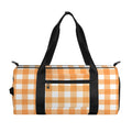 Orange And White Check Pattern Print Gym Bag