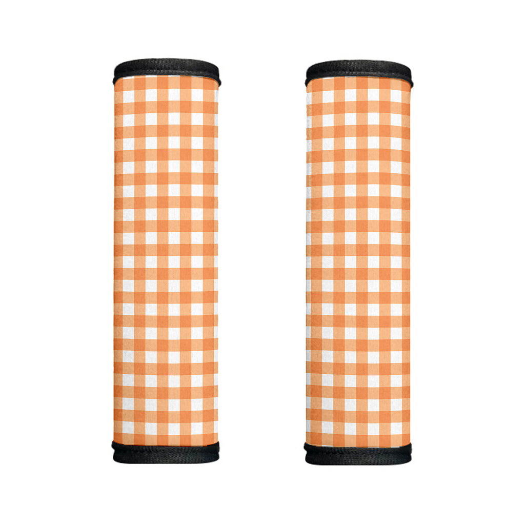Orange And White Check Pattern Print Handle Covers
