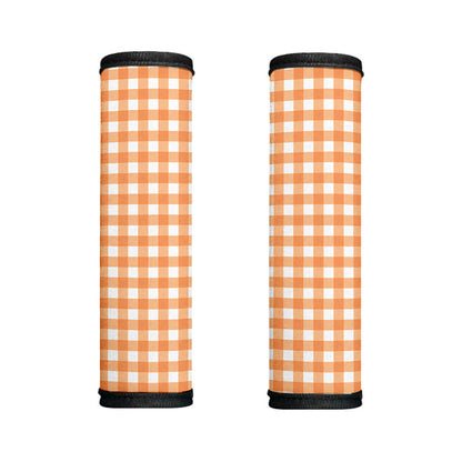 Orange And White Check Pattern Print Handle Covers