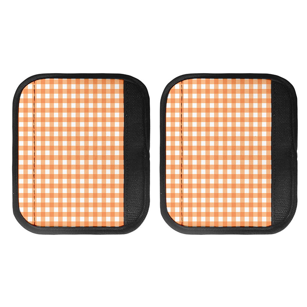 Orange And White Check Pattern Print Handle Covers