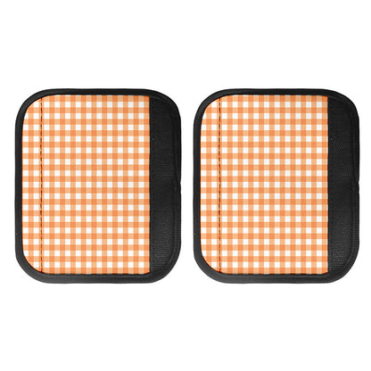 Orange And White Check Pattern Print Handle Covers