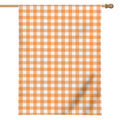 Orange And White Check Pattern Print House Flag