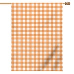 Orange And White Check Pattern Print House Flag