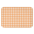 Orange And White Check Pattern Print Indoor Door Mat