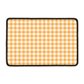 Orange And White Check Pattern Print Kitchen Mat